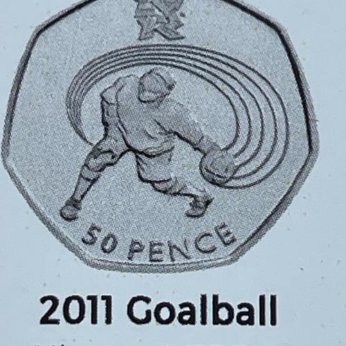2011 Goalball Olympic Coin Insert Space Filler Place Holder Empty Pocket TGBCH