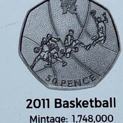 2011 Basketball Olympic Coin Insert Space Filler Place Holder Empty Pocket TGBCH
