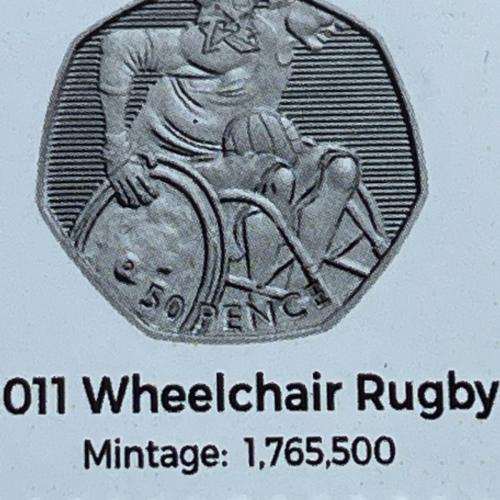 2011 Wheelchair Rugby Olympic Coin Insert Space Fill Place Holder Empty Pocket