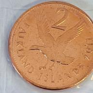 2011 Falkland Islands 2p Two Pence Upland or Magellan Goose Coin Circulated VAT 