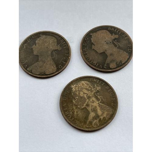 1886 Queen Victoria Bun Head Penny 1d History Coin Pre Decimal Victorian Poor