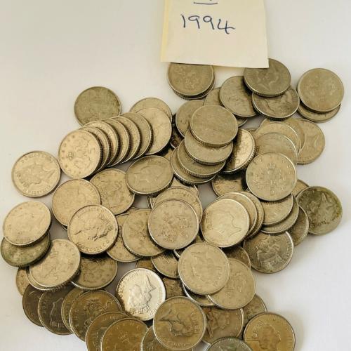 5p Circulated Five Pence 1994 VAT Receipt Given