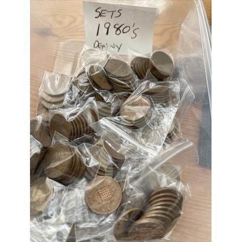 Penny Set Collection 1980-1989 Circulated Queen Elizabeth 2nd Jubilee Memoriam