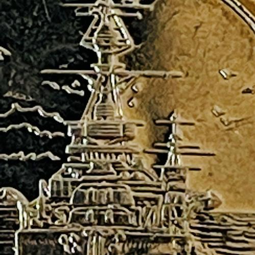 HMS Belfast Navy Error Between Horizontals £2 Coin Writing Correct Way Up Heads