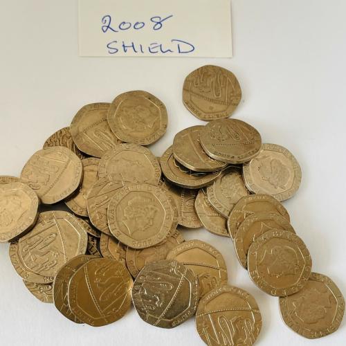 20p 2008 Shield Circulated QE 2nd VAT Receipt Given