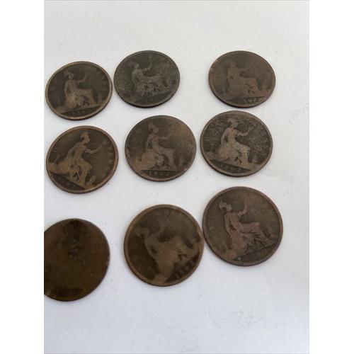 1862 Queen Victoria Bun Head Penny 1d History Coin Pre Decimal Victorian Poor