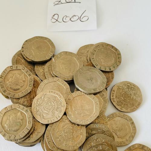 20p 2006 Circulated QE 2nd VAT Receipt Given