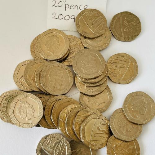 20p 2009 Shield Circulated QE 2nd VAT Receipt Given