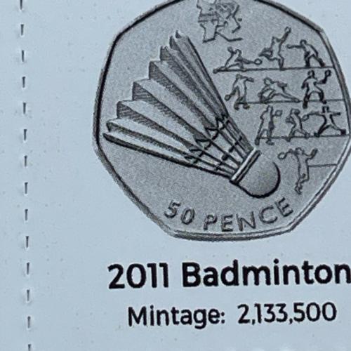 2011 Badminton Olympic Coin Insert Space Filler Place Holder Empty Pocket TGBCH