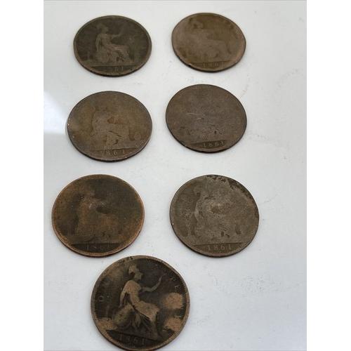 1861 Queen Victoria Bun Head Penny 1d History Coin Pre Decimal Victorian Poor