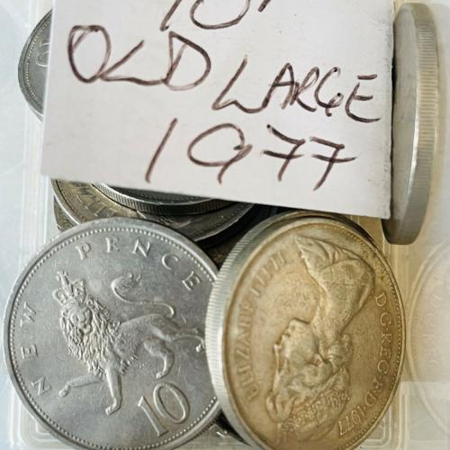 1977 Lion Passant Ten pence 10p Coins QE 2nd Good Condition VAT Receipt Given