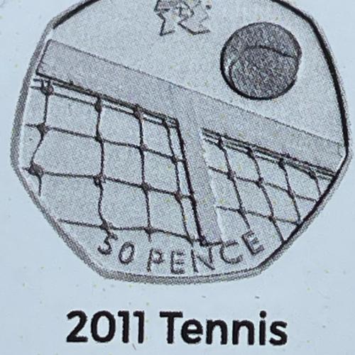 2011 Tennis Olympic Coin Insert Space Filler Place Holder Empty Pocket TGBCH