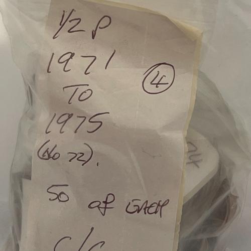 Decimal Half Penny 1/2p 50x Each 1971 1973 1974 1975 Bulk Job Lot JobLot Poor