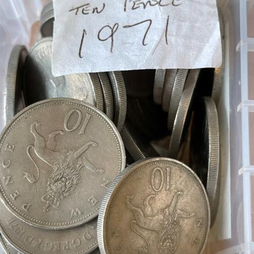 1971 Lion Passant Ten pence 10p Coins Uncirculated Condition VAT Receipt Given