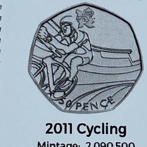 2011 Cycling Olympic Coin Insert Space Filler Place Holder Empty Pocket TGBCH