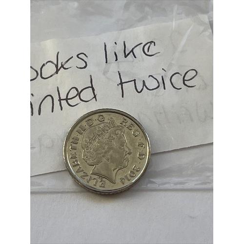 Error Double Die 5p Circulated Five Pence 2014 Queen Elizabeth 2nd Birth Year