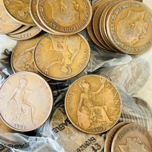 1921 George 5th Penny 1d VAT Receipt Given