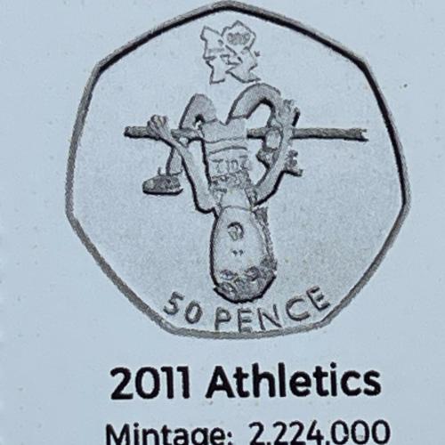 2011 Athletics Olympic Coin Insert Space Filler Place Holder Empty Pocket TGBCH