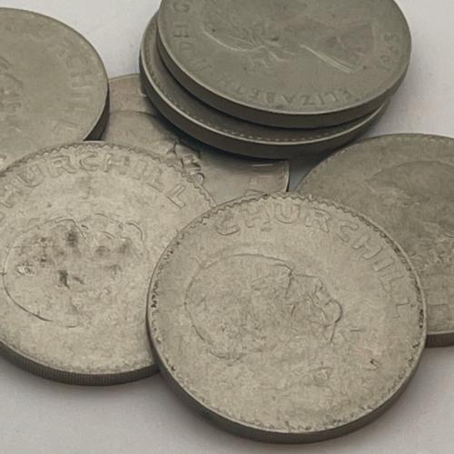 1965 Elizabeth II Commemorative Crown 25p Coin Winston Churchill Uncirculated