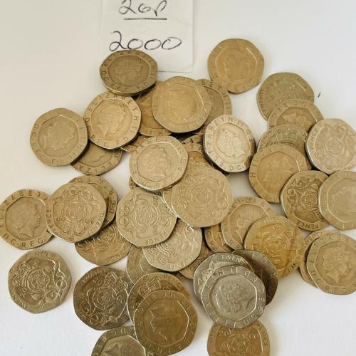 20p 2000 Circulated QE 2nd VAT Receipt Given