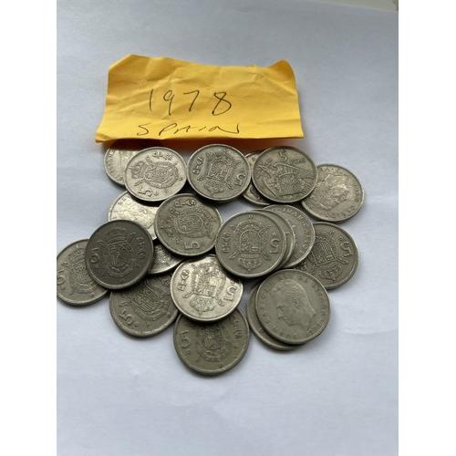 5 ptas Pesata Coin 1978 Spanish Spain Espana Juan Carlos VAT Receipt Given