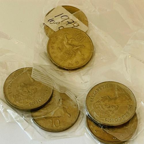 1979 Lion Passant Uncirculated Ten pence 10p Coins QE 2nd VAT Receipt Given