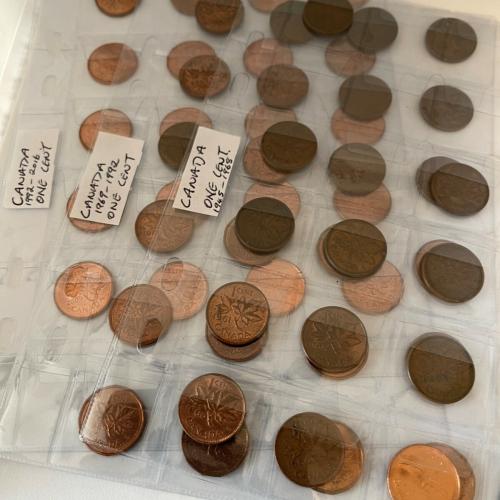 Canada One Cent 24/48 Different Dates Circulated Starter Collection VAT Receipt