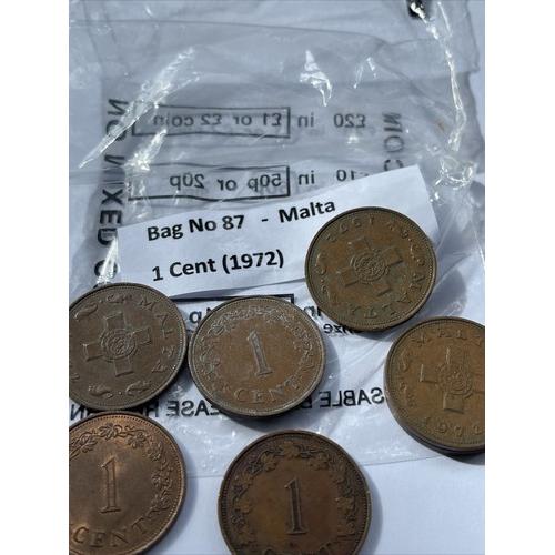 Malta 1 Cent 1972 Maltese One Cent The George Cross Bronze Circulated
