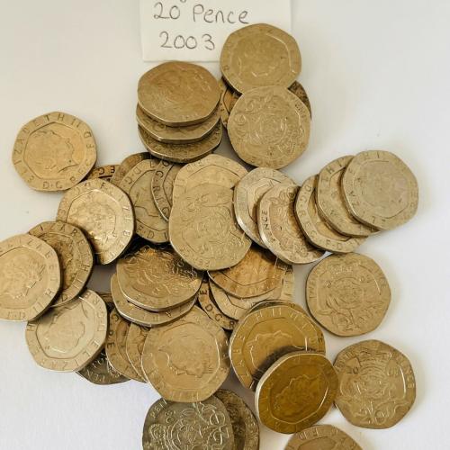 20p 2003 Circulated QE 2nd VAT Receipt Given