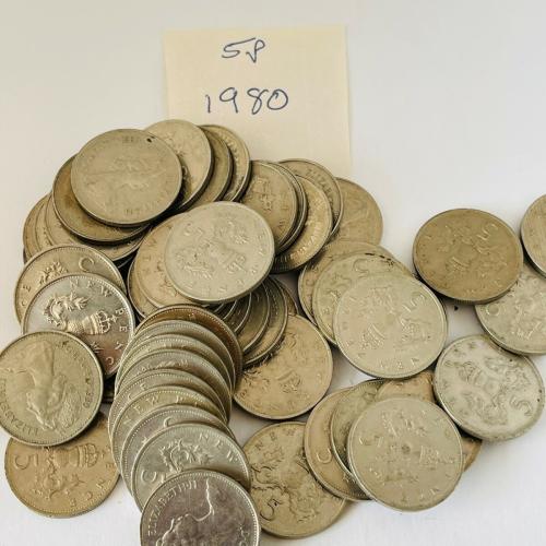 5p Circulated Five Pence 1988 VAT Receipt Given Old Large Type