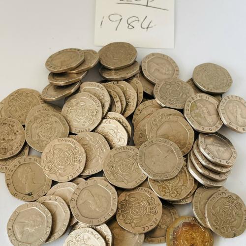 20p 1984 Circulated QE 2nd VAT Receipt Given