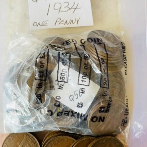 1934 George 5th Penny 1d VAT Receipt Given