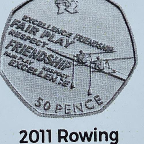 2011 Rowing Olympic Coin Insert Space Filler Place Holder Empty Pocket TGBCH