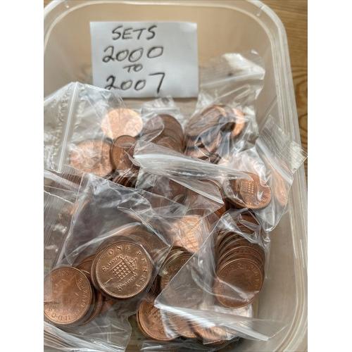 Penny Set Collection 2000 to 2007 Circulated Queen Elizabeth 2nd Jubilee Memory