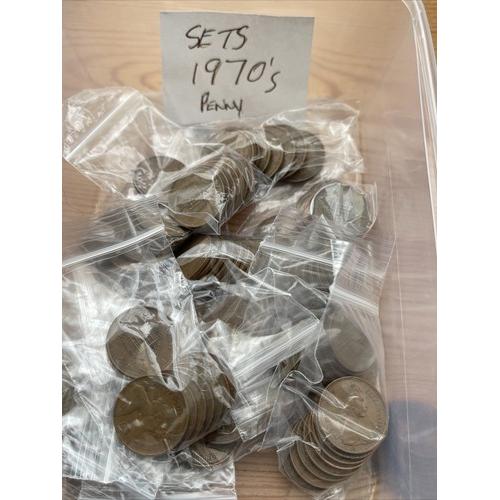 Penny Set Collection 1971 - 1979 Circulated Queen Elizabeth 2nd Jubilee Memoriam