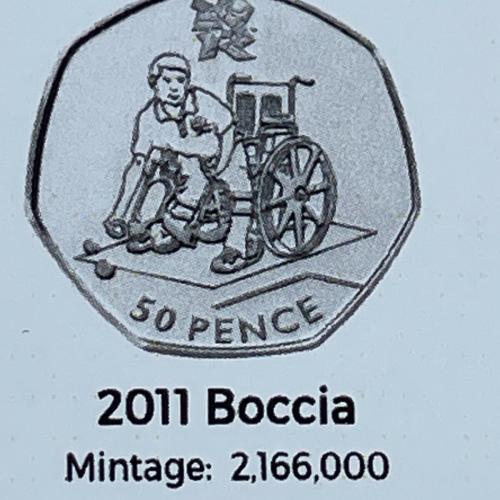 2011 Boccia Olympic Coin Insert Space Filler Place Holder Empty Pocket TGBCH