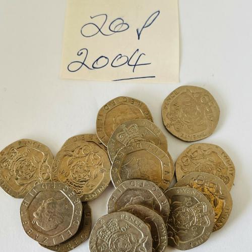 20p 2004 Circulated QE 2nd VAT Receipt Given