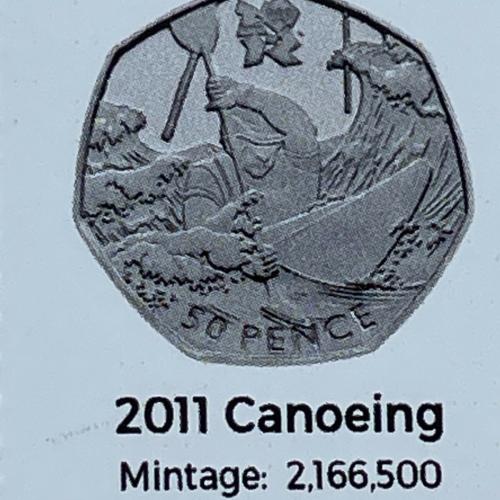 2011 Canoeing Olympic Coin Insert Space Filler Place Holder Empty Pocket TGBCH