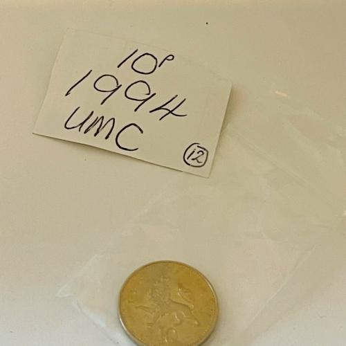 1994 Rare Lion Passant Uncirculated Ten pence 10p Coins QE 2nd VAT Receipt