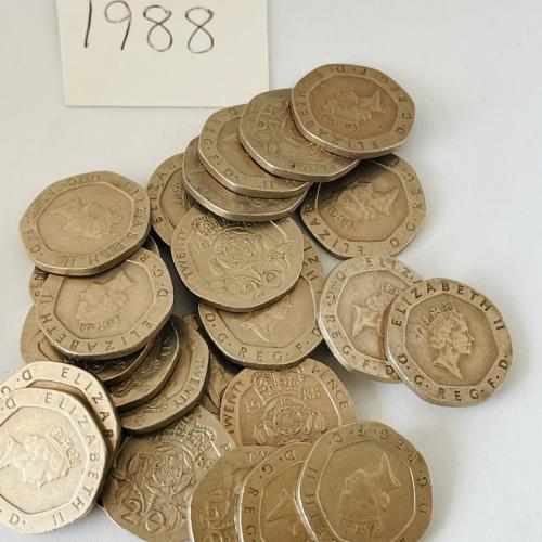 20p 1988 Circulated QE 2nd VAT Receipt Given