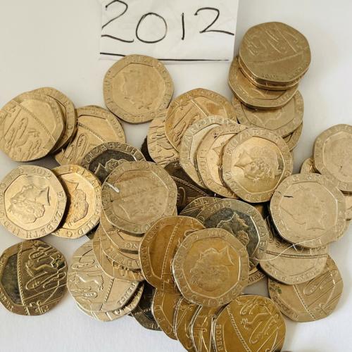 20p 2012 Shield Circulated QE 2nd VAT Receipt Given