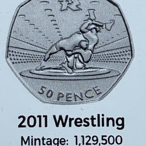 2011 Wrestling Olympic Coin Insert Space Filler Place Holder Empty Pocket TGBCH