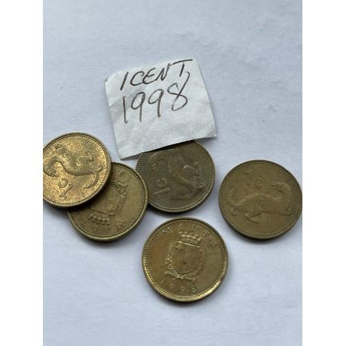 Malta 1 Cent 1998 One Cent Coat Of Arms and Weasel