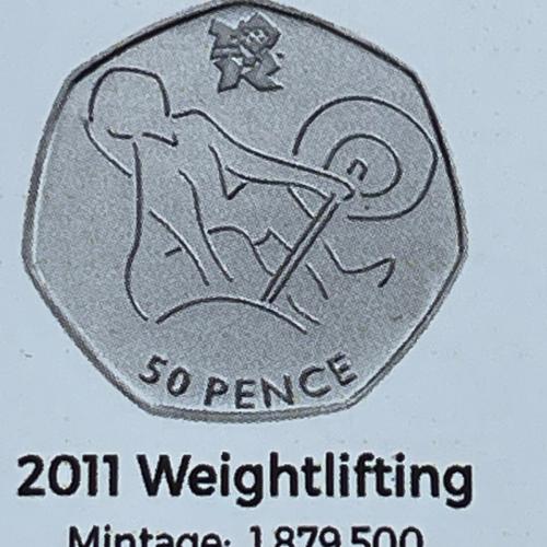 2011 Weightlifting Olympic Coin Insert Space Filler Place Holder Empty Pocket