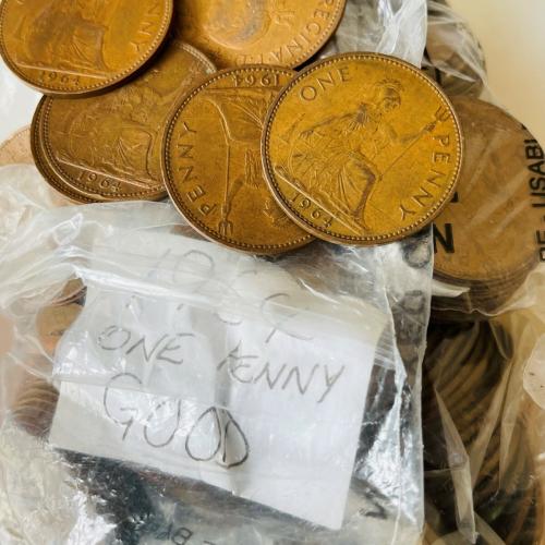 1964 QE 2nd Penny 1d VAT Receipt Given Queen Elizabeth Circulated