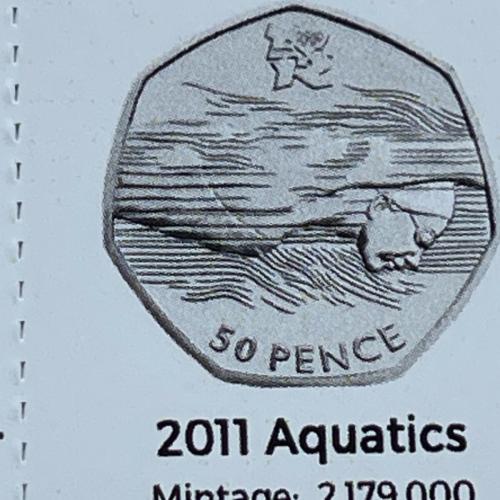 2011 Swimming Aquatics Olympic Coin Insert Space Fill Place Holder Empty Pocket