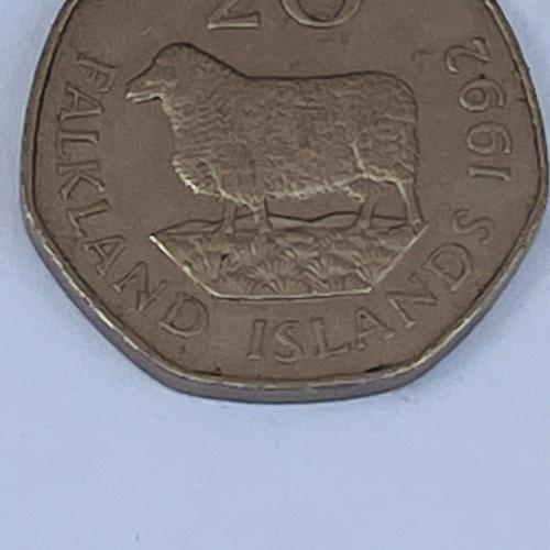 1992 Falkland Islands 20p Twenty Pence Romney Marsh Sheep Coins Good Condition
