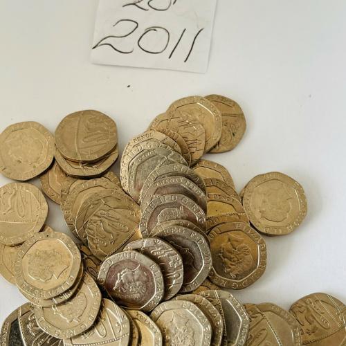 20p 2011 Shield Circulated QE 2nd VAT Receipt Given