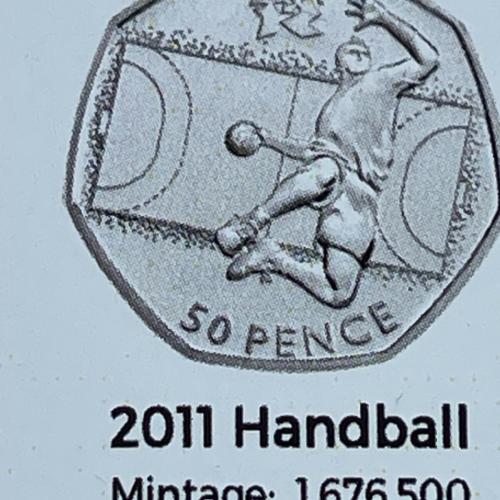 2011 Handball Olympic Coin Insert Space Filler Place Holder Empty Pocket TGBCH