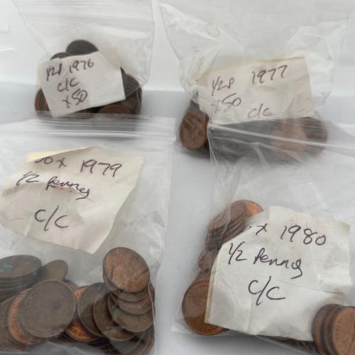 Decimal Half Penny 1/2p 50x Each 1976 1977 1979 1980 Bulk Job Lot JobLot Poor